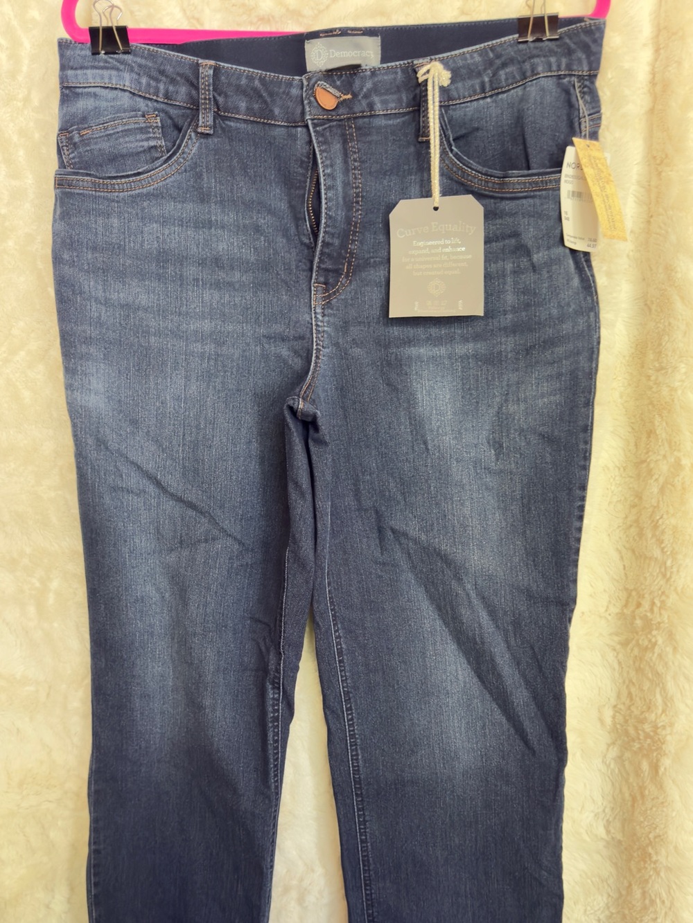 Democracy Straight Leg Denim Jeans in Medium Blue Wash